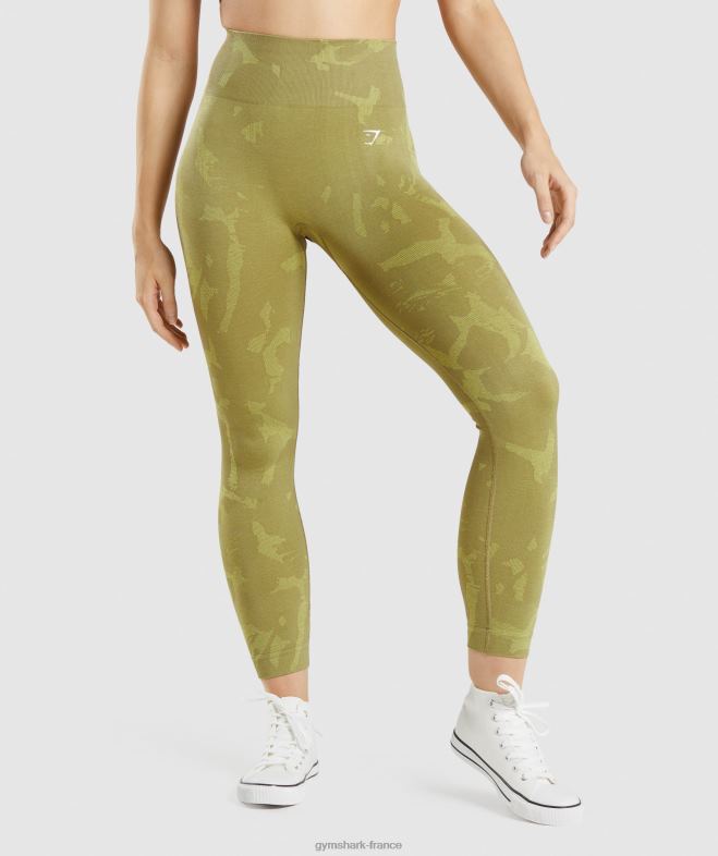 Gymshark adapter des leggings sans couture camouflage savane | vert griffon femmes 6HF28247